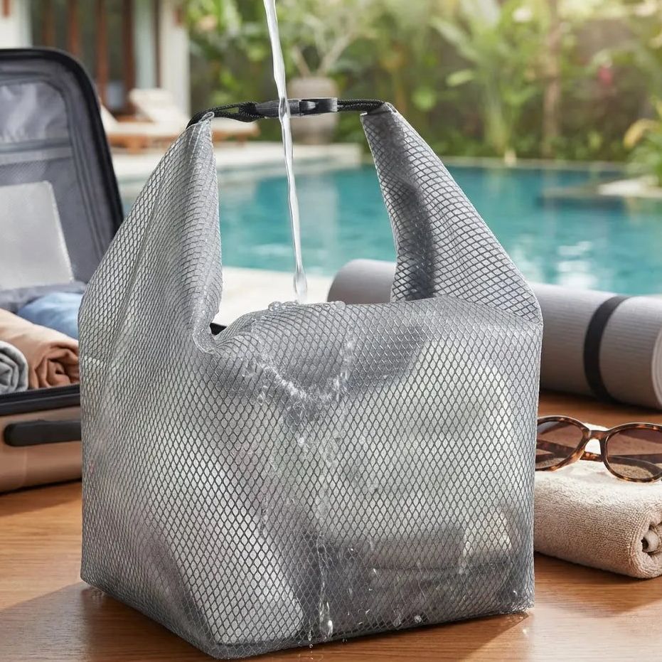 Bolso de tocador con panel transparente