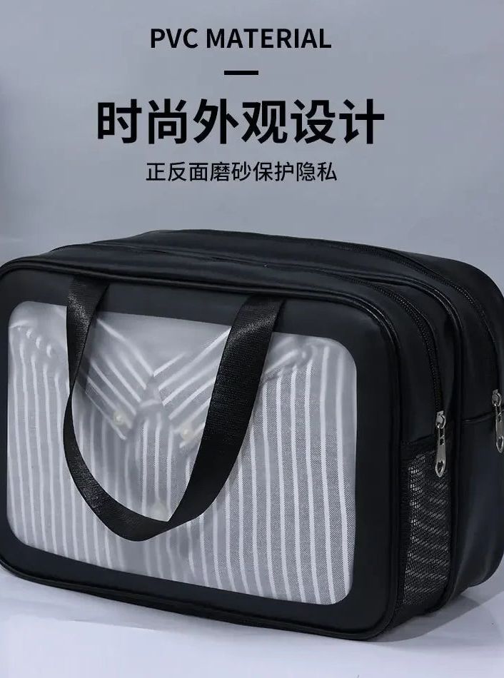 Bolso transparente con compartimentos para higiene personal