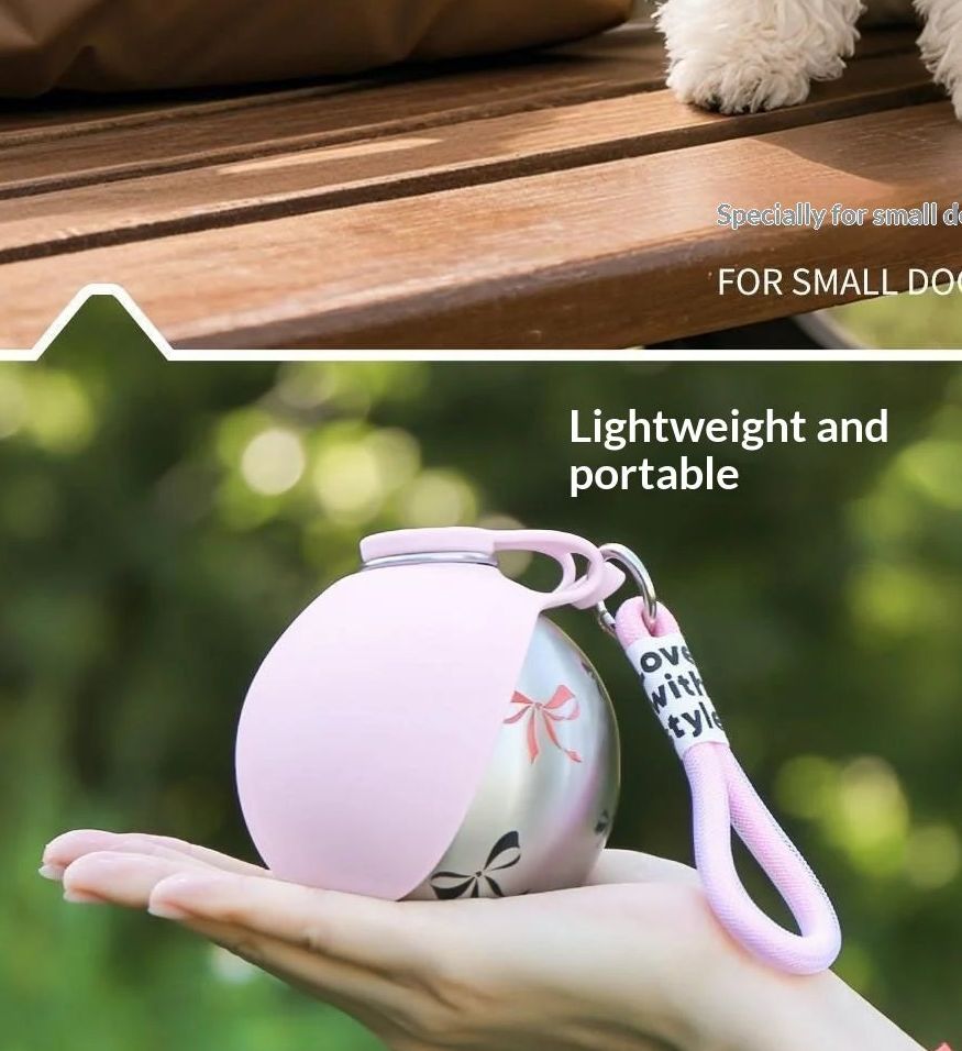 Botella para mascotas con recipiente plegable