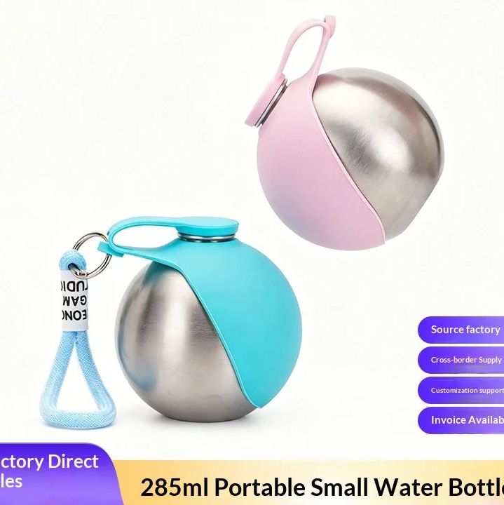 Botella para mascotas con recipiente plegable