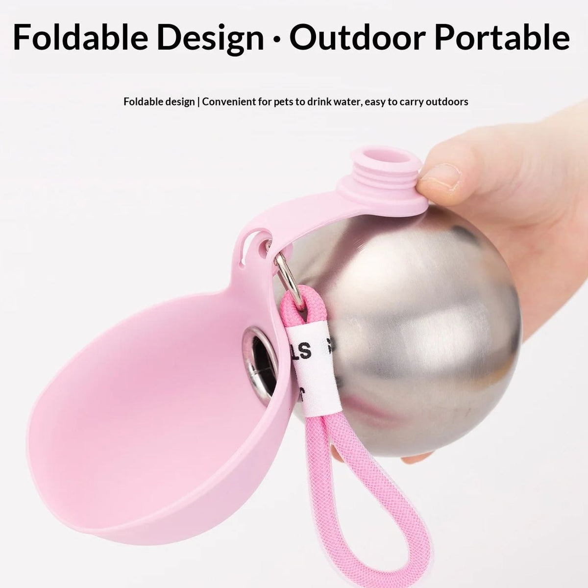 Botella para mascotas con recipiente plegable