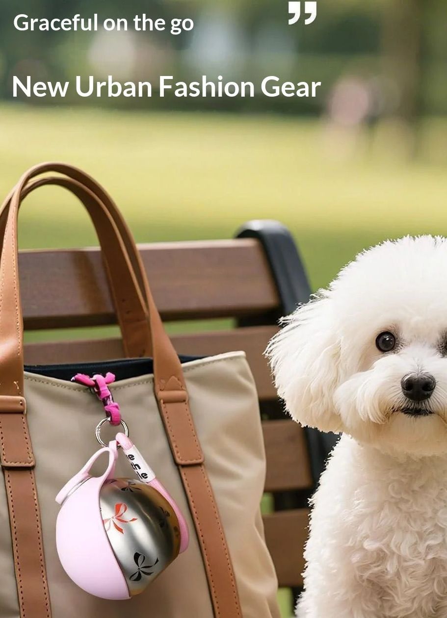 Botella para mascotas con recipiente plegable