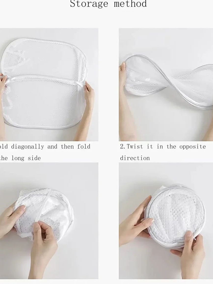 Cesto compacto de malla para ropa y juguetes