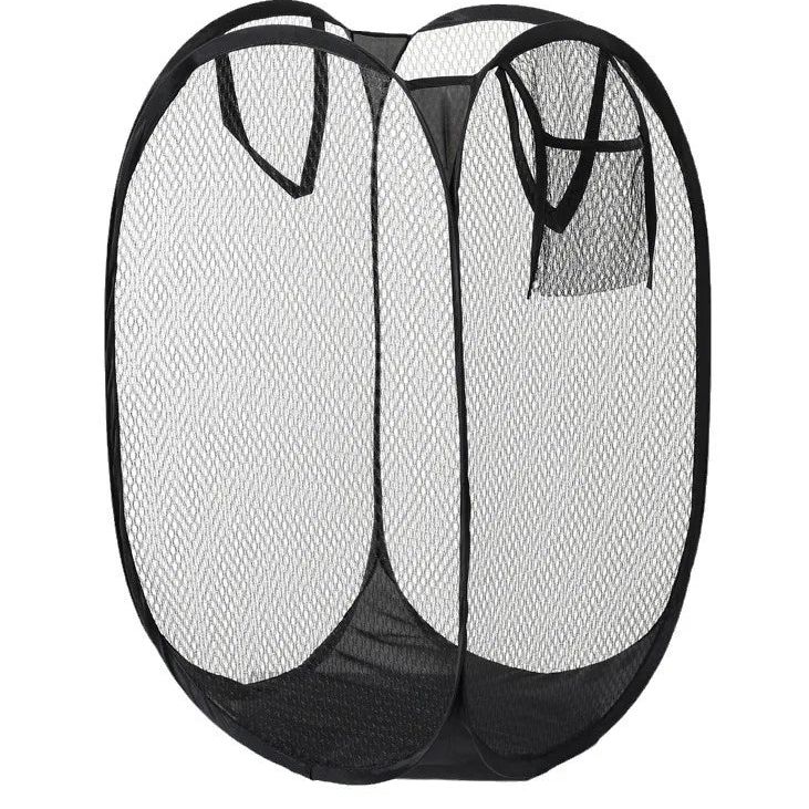 Cesto compacto de malla para ropa y juguetes