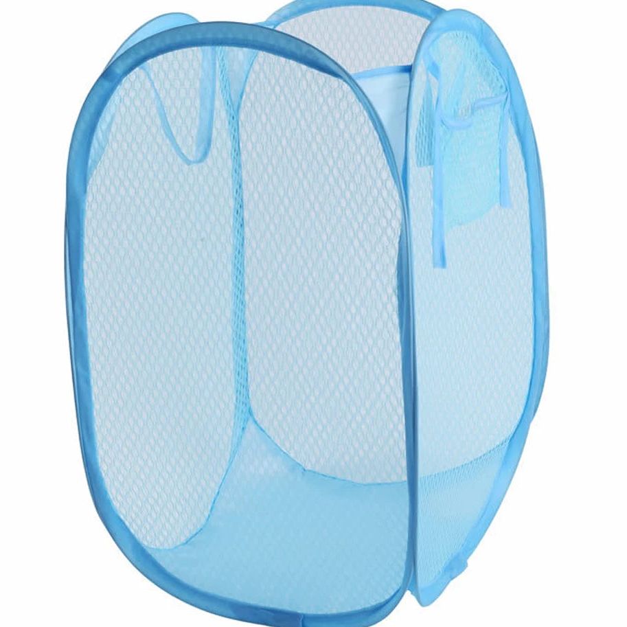 Cesto compacto de malla para ropa y juguetes