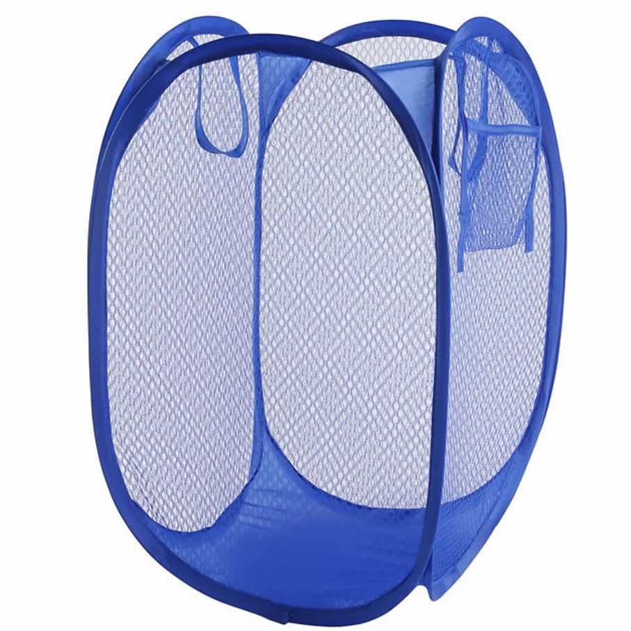 Cesto compacto de malla para ropa y juguetes
