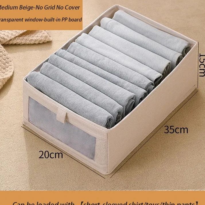 Contenedor de tela plegable para pantalones