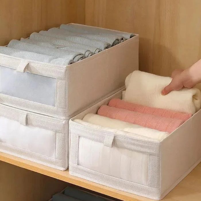 Contenedor de tela plegable para pantalones