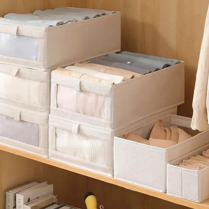 Contenedor de tela plegable para pantalones