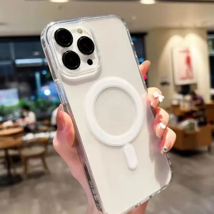 Funda acrílica transparente con función magnética