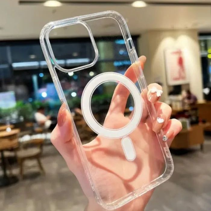 Funda acrílica transparente con función magnética