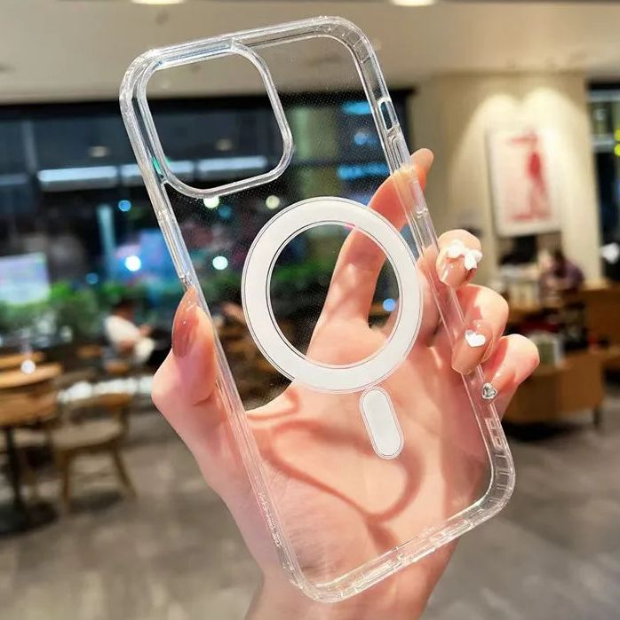 Funda acrílica transparente con función magnética