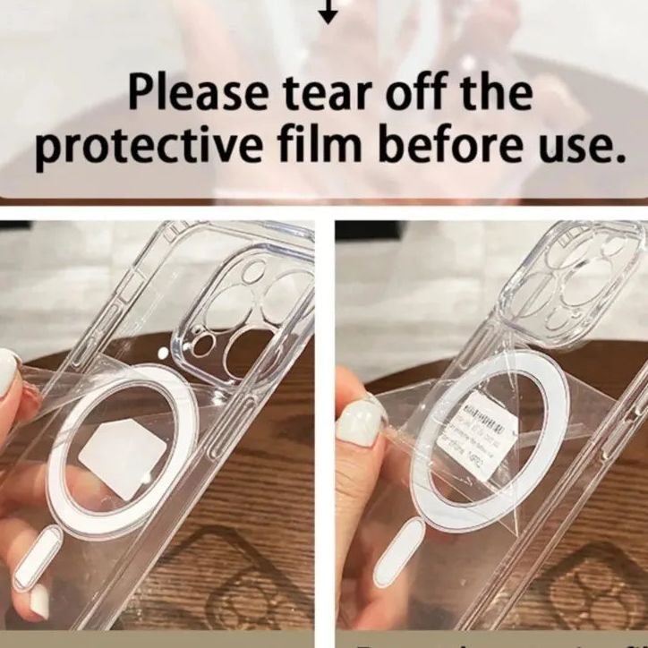 Funda acrílica transparente con función magnética