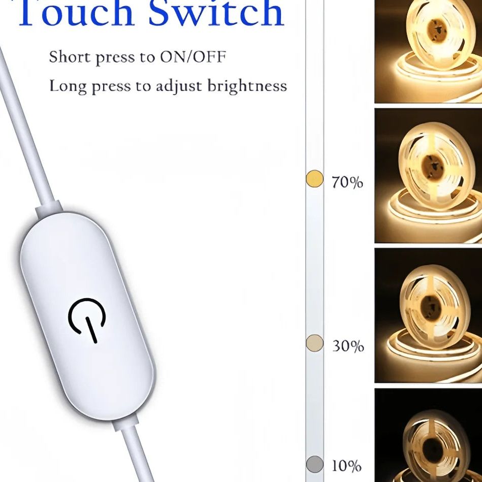 Iluminación LED adhesiva USB con regulación táctil