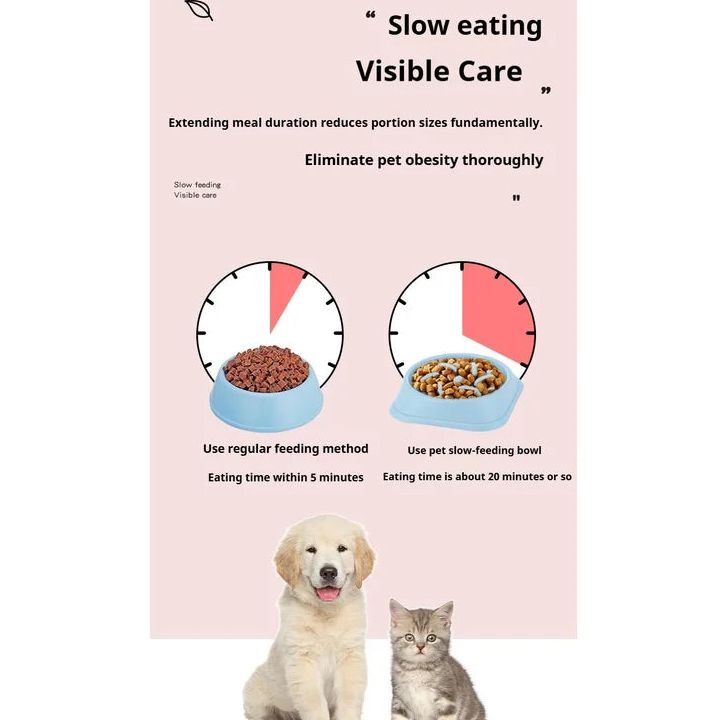 Plato de plástico para alimentación pausada de perros