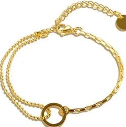 Pulsera ajustable con dije de corazón