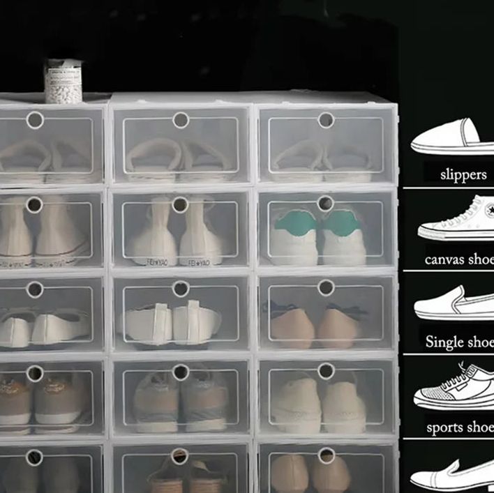 Seis cajas plegables para guardar y apilar calzado